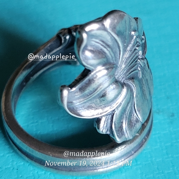 Vintage Daffodil Spoon Ring in Sterling Silver Luxury Designer Celebrity #138 - Picture 13 of 16